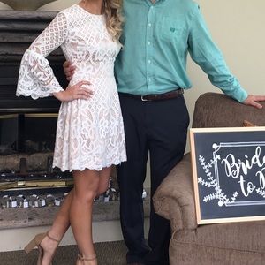 Eliza J Nordstrom Bell Sleeve Lace Fit & Flare Dress 4 Sold Out! Bridal